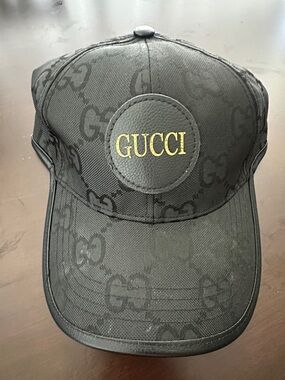Black Cap with Gold Logo Patch